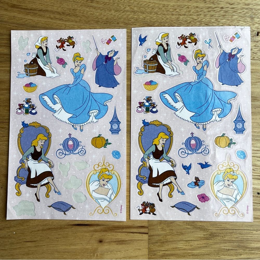 Vintage Disney CINDERELLA sticker sheets Sandylion Approx 35 Stickers